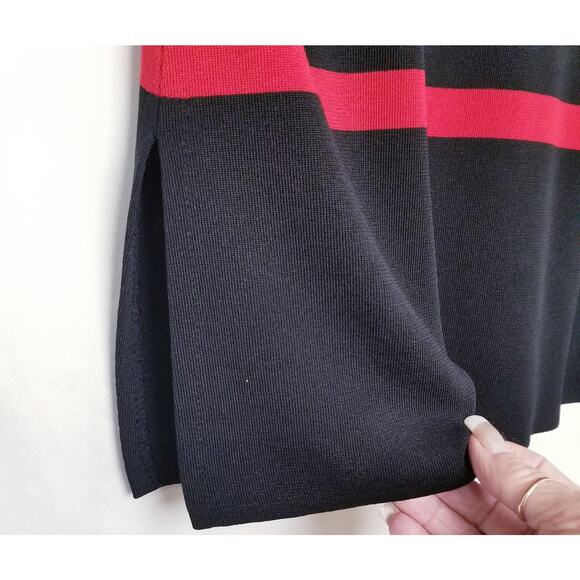 VTG -Exclusively Misook Black & Red Cardigan Button Up Long Sleeves Size S - Picture 5 of 8
